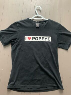 RARE Number (N)ine " i ❤️ popeye" Takahiro era black shirt.